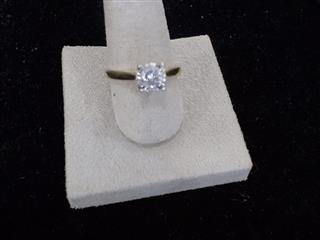 Lady's Diamond Solitaire Ring .50 CT. 10K Yellow Gold 2.5g Size:6.5
